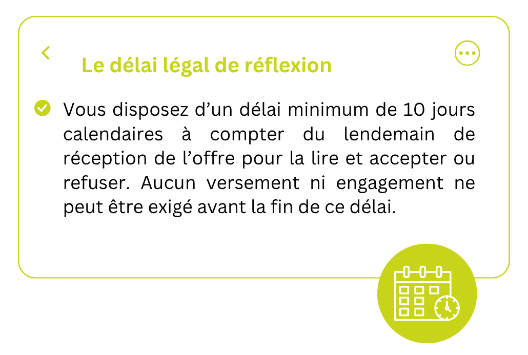 Le délai légal de réflexion