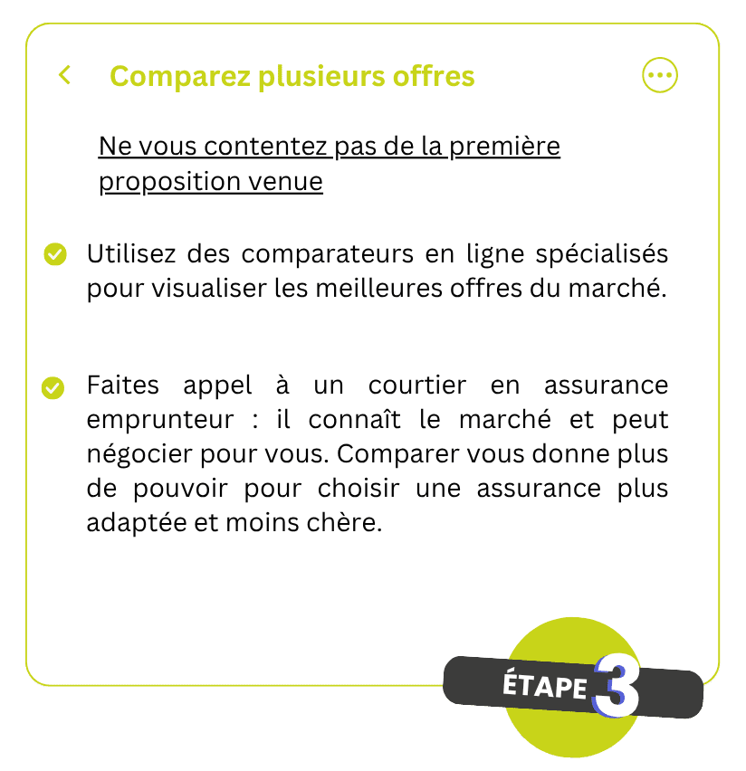 Etape 3 : Comparez plusieurs offres