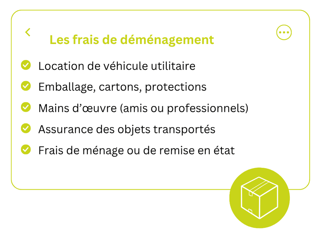 Les frais de déménagement