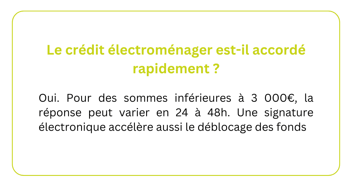 Le crédit électroménager est-il accordé rapidement